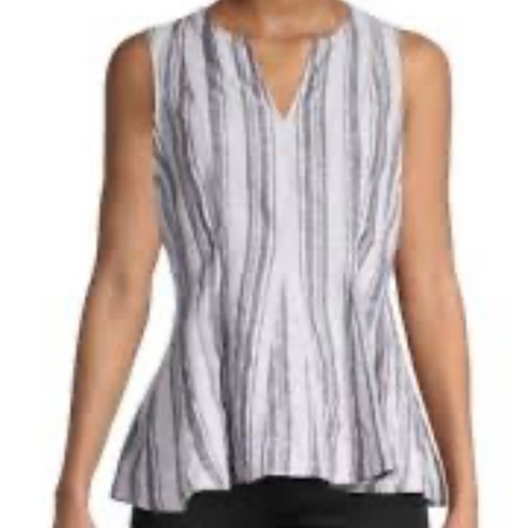Core Life Peplum Linen Tank Top | - Picture 2 of 7